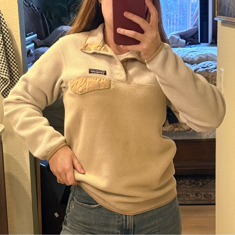 Patagonia Beige Fleece Pullover Synchilla